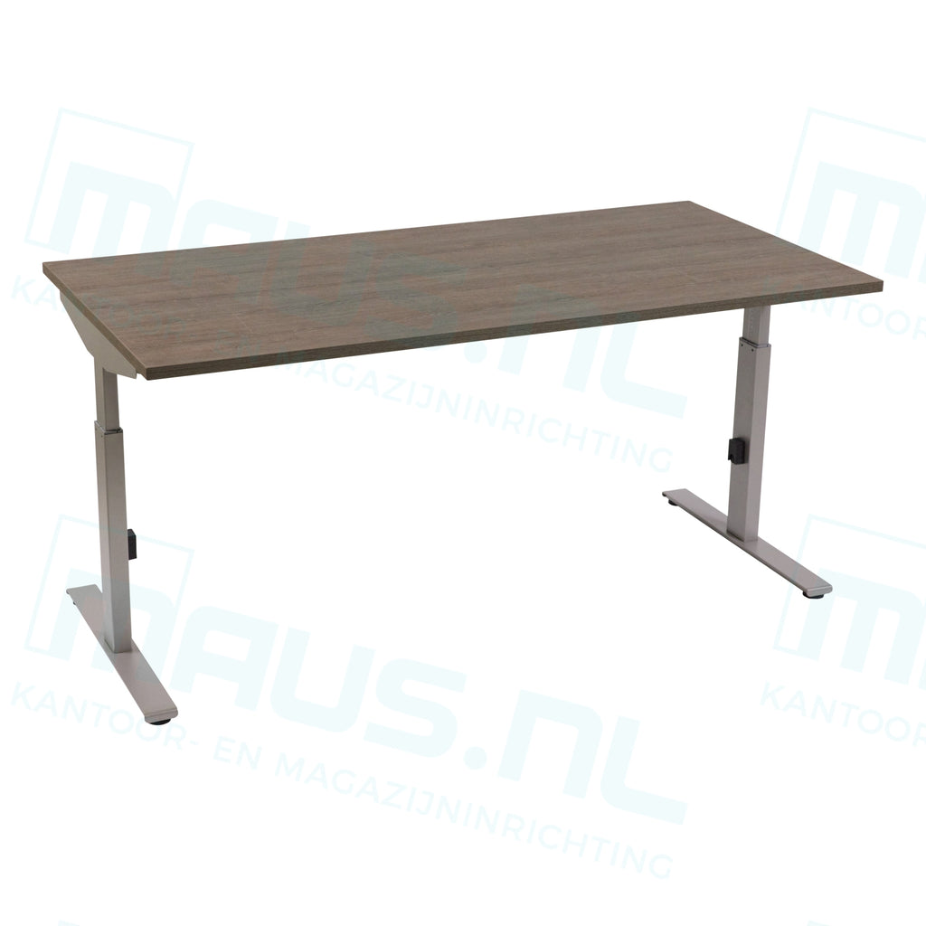 Bureau Dsq 160X80Cm Met T-Poot Aluminium Ral 9006 / Logan Eiken Bureaus