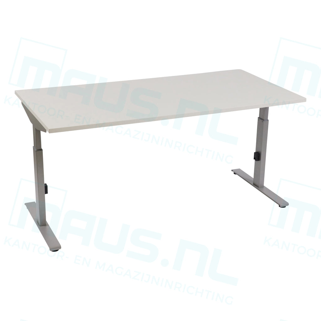 Bureau Dsq 160X80Cm Met T-Poot Aluminium Ral 9006 / Wit Bureaus