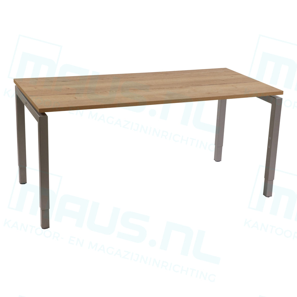 Bureau Dsq 180X80Cm Met N-Poot Aluminium Ral 9006 / Halifax Eiken Bureaus