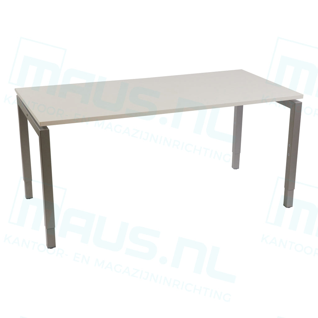 Bureau Dsq 180X80Cm Met N-Poot Aluminium Ral 9006 / Wit Bureaus