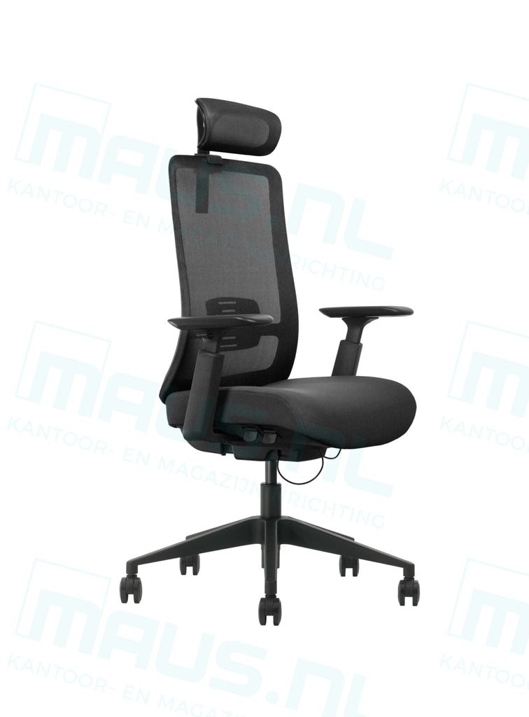 Bureaustoel Mcc-02 Next Netbespanning Zwart Zwart / Met Hoofsteun + 19 Bureaustoelen