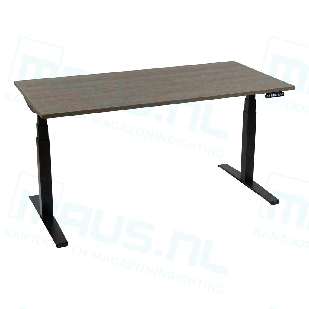 Elektrisch Bureau Dsq 160X80Cm Zwart Ral 9005 / Logan Eiken Bureaus