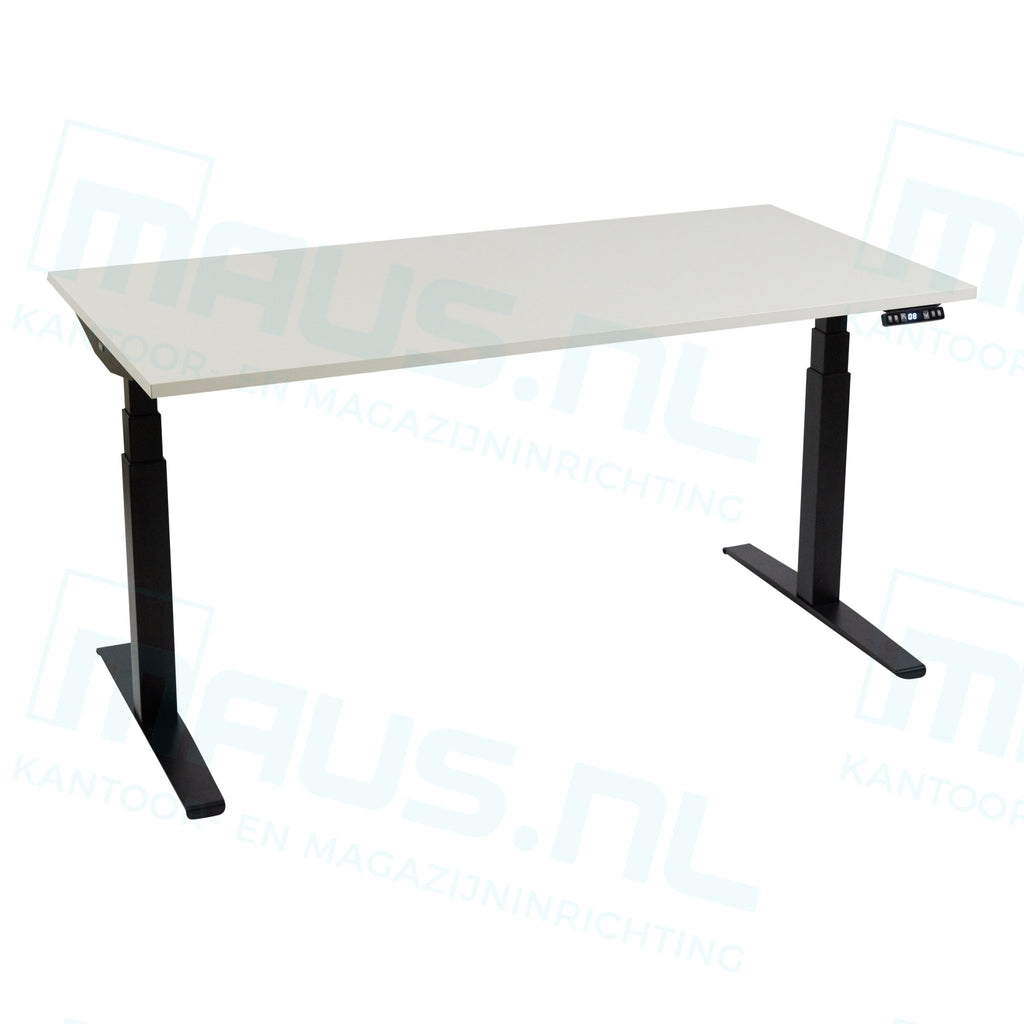 Elektrisch Bureau Dsq 160X80Cm Zwart Ral 9005 / Wit Bureaus