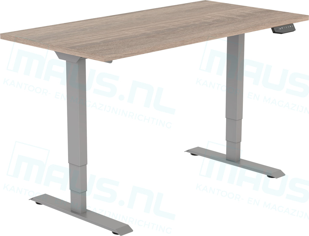 Elektrisch Bureau Dsq Euro 160X80Cm Lichtgrijs Ral 7045 / Robson Eiken Bureaus