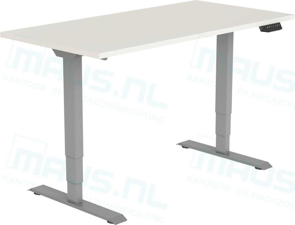 Elektrisch Bureau Dsq Euro 160X80Cm Lichtgrijs Ral 7045 / Wit Bureaus