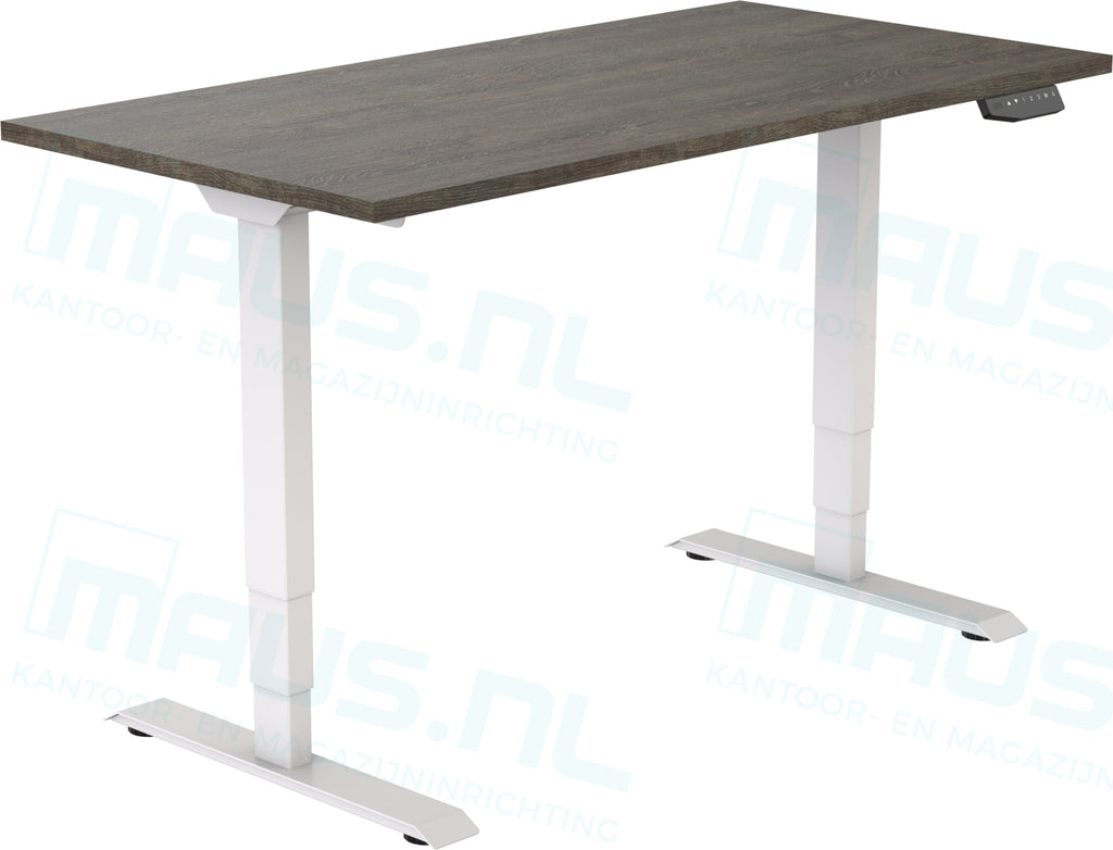 Elektrisch Bureau Dsq Euro 160X80Cm Wit Ral 9016 / Logan Eiken Bureaus