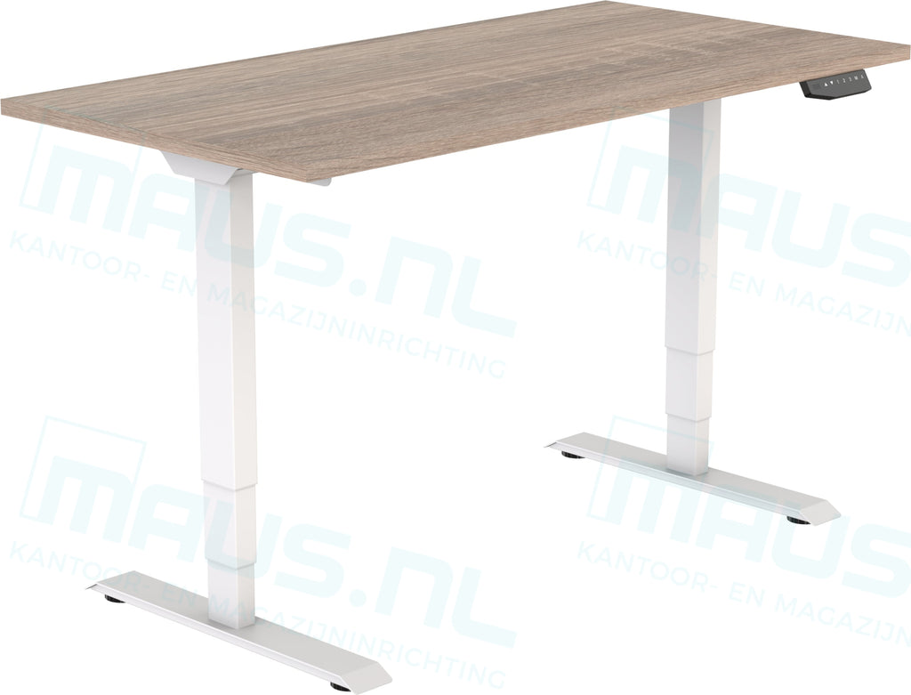 Elektrisch Bureau Dsq Euro 160X80Cm Wit Ral 9016 / Robson Eiken Bureaus