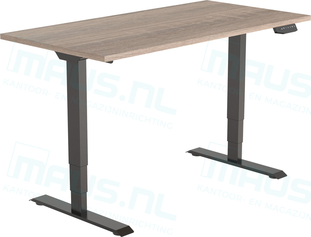 Elektrisch Bureau Dsq Euro 160X80Cm Zwart Ral 9005 / Robson Eiken Bureaus