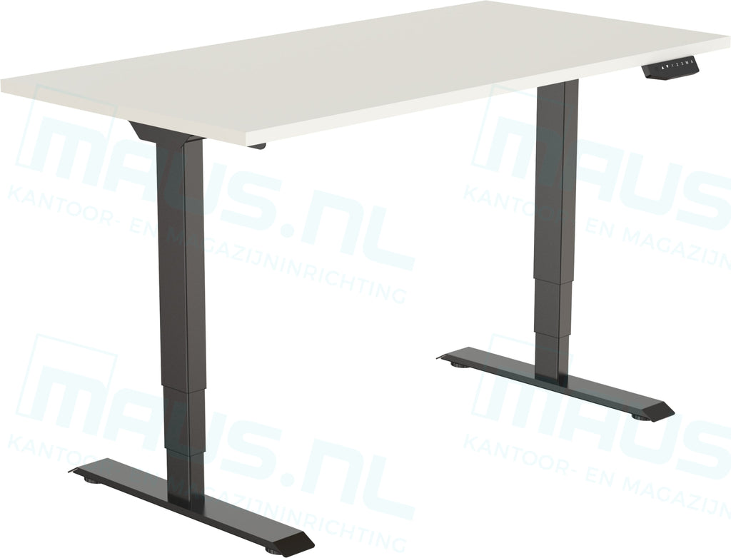 Elektrisch Bureau Dsq Euro 160X80Cm Zwart Ral 9005 / Wit Bureaus