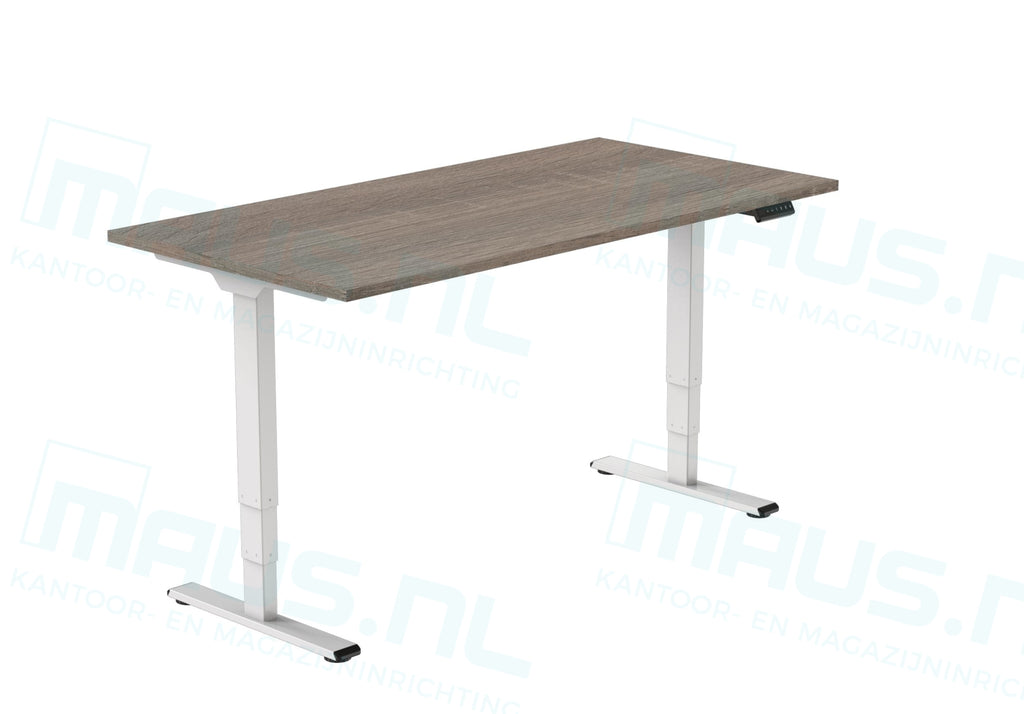 Elektrisch Bureau Dsq Euro125 160X80Cm Wit Ral 9016 / Robson Eiken Bureaus