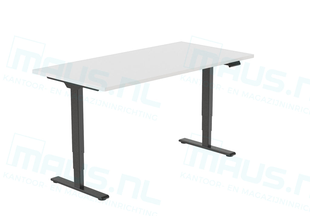 Elektrisch Bureau Dsq Euro125 160X80Cm Zwart Ral 9005 / Wit Bureaus