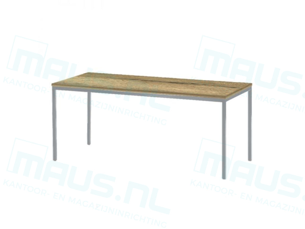 Kantinetafel Tabl 120X80Cm Aluminium Ral 9006 / Halifax Eiken Bureaus