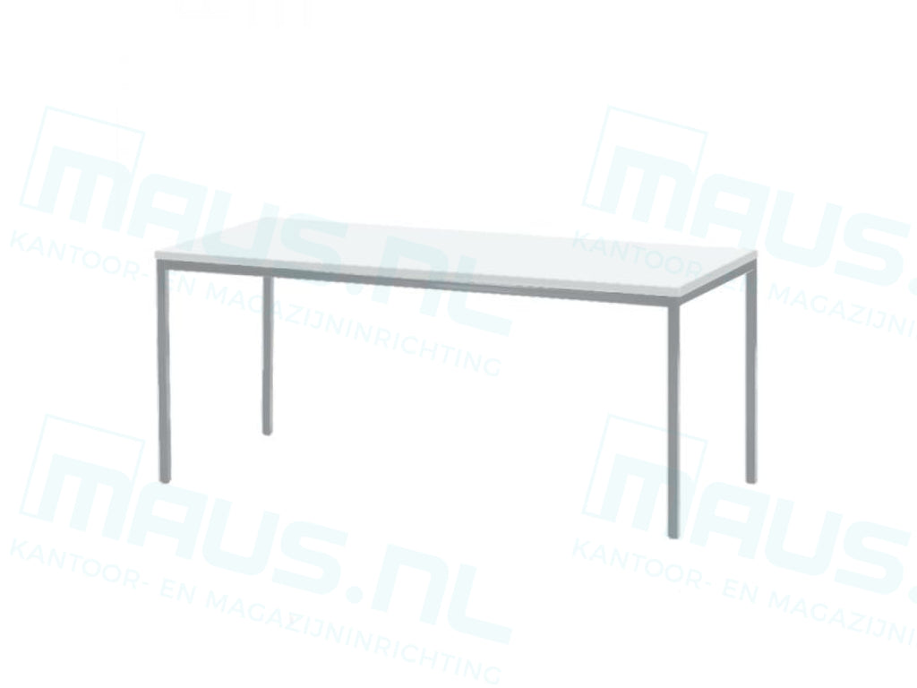 Kantinetafel Tabl 120X80Cm Aluminium Ral 9006 / Wit Bureaus