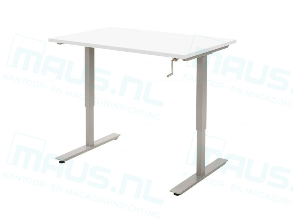 Slingerbureau Dsq 180X80Cm Aluminium Ral 9006 / Wit Bureaus