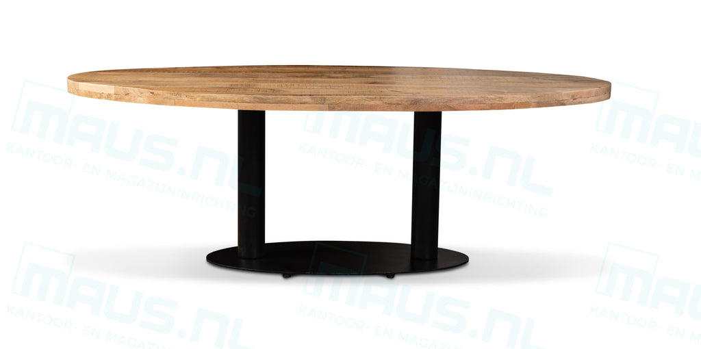 Tafel Tabl W Ovaal 200X100 Cm Zwart / Naturel Bureaus