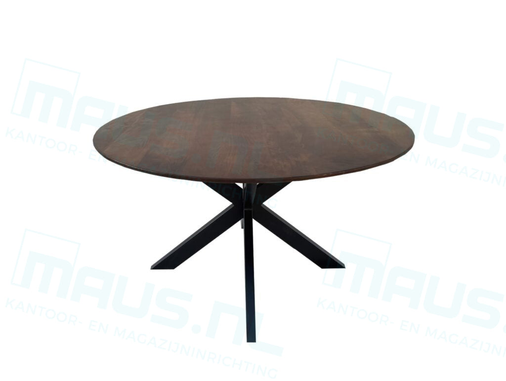 Tafel Tabl W2 Met Spinpoot Rond 110X110 Cm Zwart / Bruin Bureaus