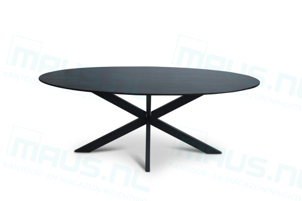 Tafel Tabl W2 Met Spinpoot Ovaal 200X110 Cm Zwart / Bureaus