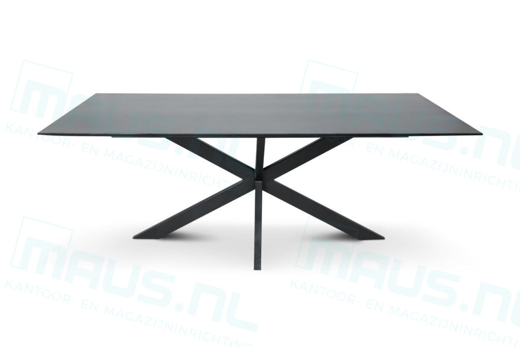 Tafel Tabl W2 Met Spinpoot Rechthoek 220X100 Cm Zwart / Bureaus